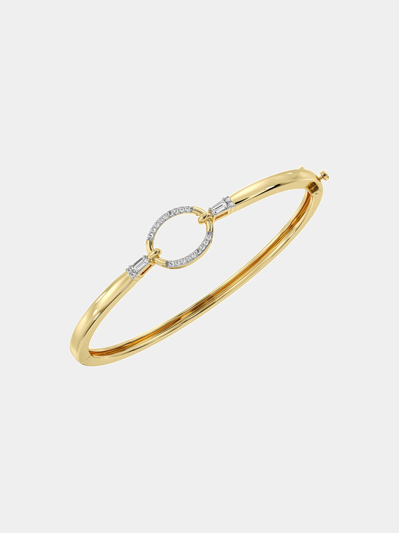 Minimal Gold Plated Oval Bracelet
