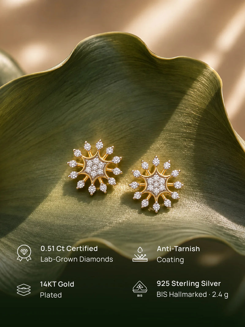 Snow Frosted Grace Stud Earrings