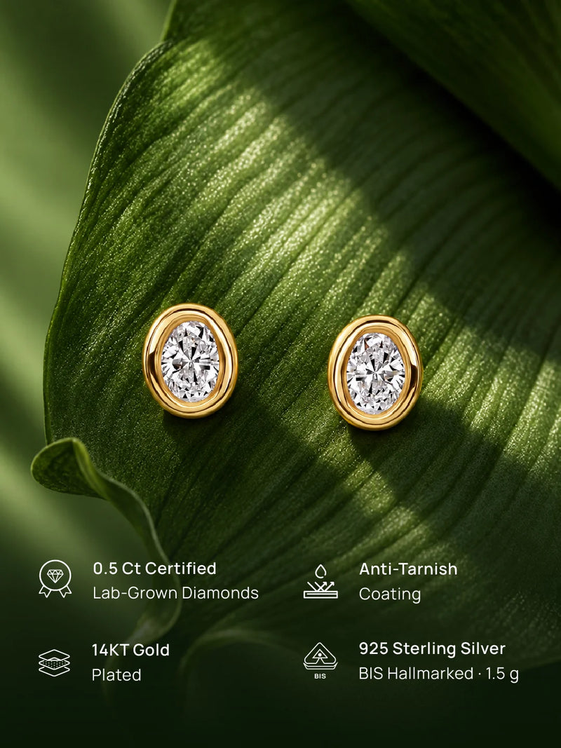 Golden Edge Bezel Glow Earrings