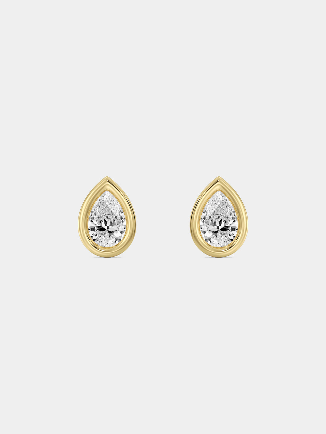 Teardrop glow earrings with pear-shaped crystal in gold-tone bezel