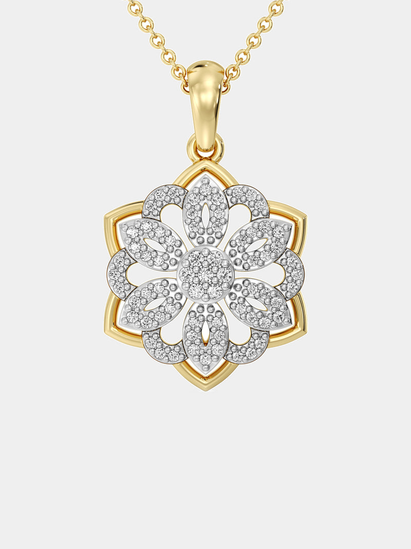 FLORAL Frost Necklet, gold vermeil chain with sparkling flower pendant