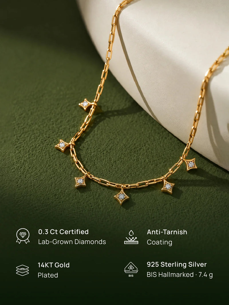 Twinkle Grid Charm Necklet
