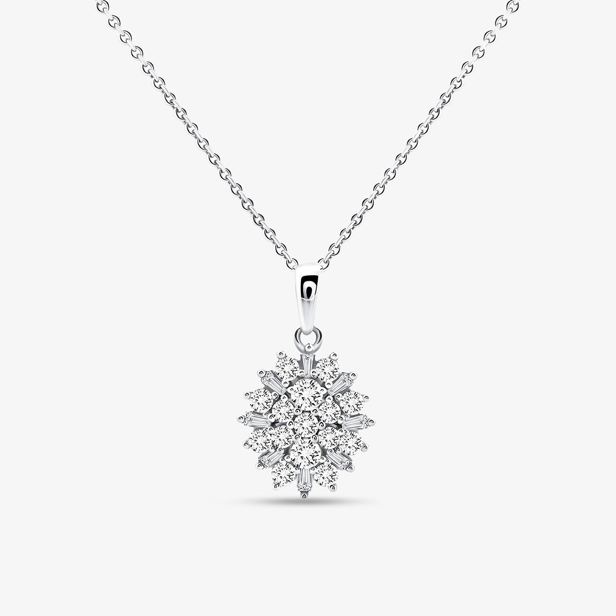 Classic Baguette Bloom Diamond Necklet