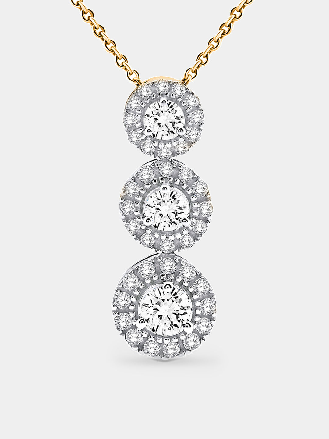 Classic Triple Shine Halo Necklet - keemti jewels