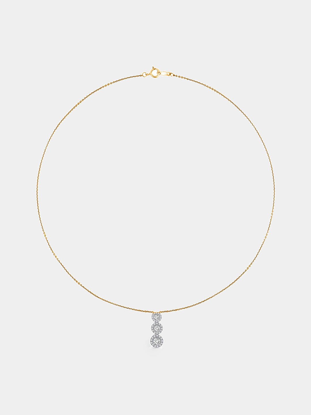 Classic Triple Shine Halo Necklet - keemti jewels