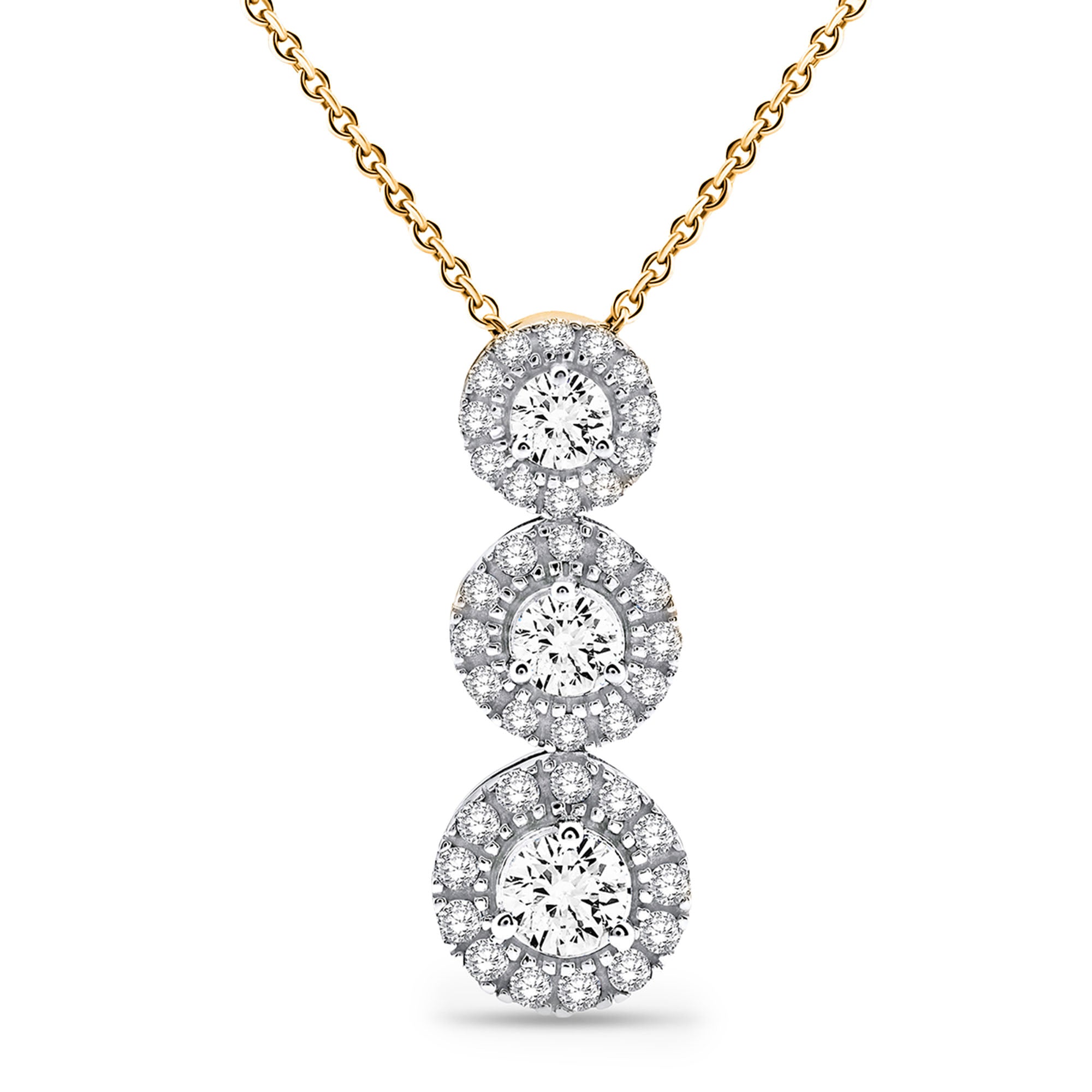 Classic Triple Shine Halo Necklet