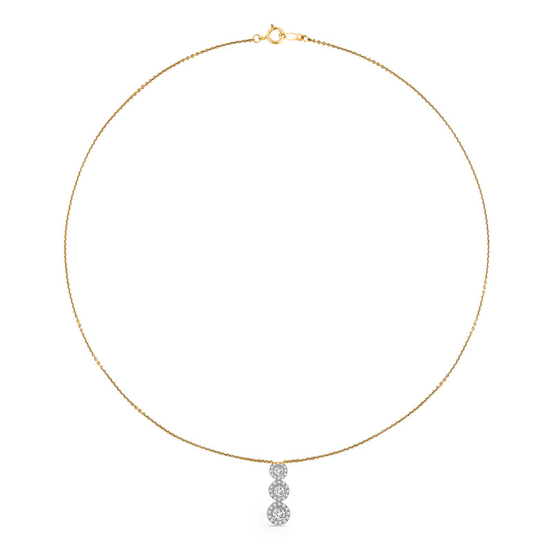 Classic Triple Shine Halo Necklet