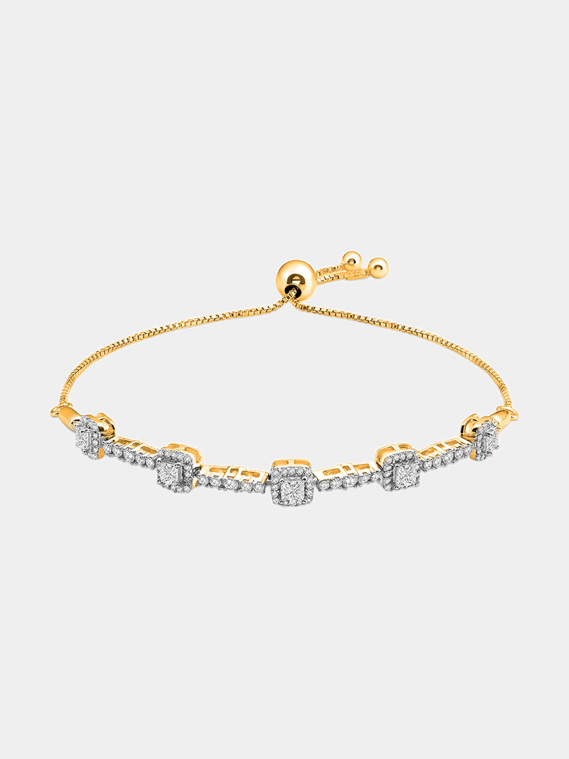 Keemti Jewels Cushion Link Bolo Bracelet Model View