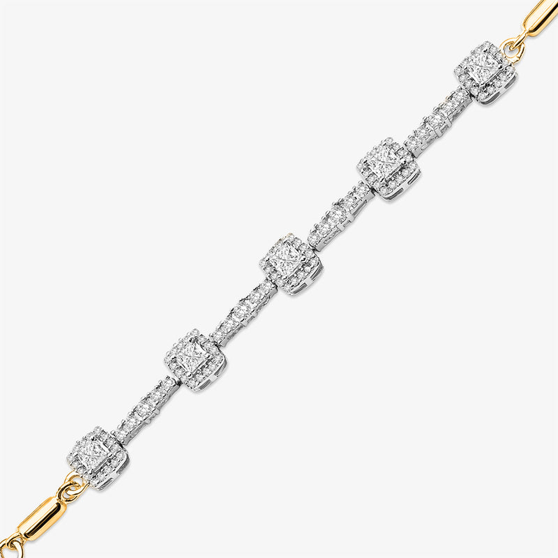 Keemti Jewels Cushion Link Bolo Bracelet Side View