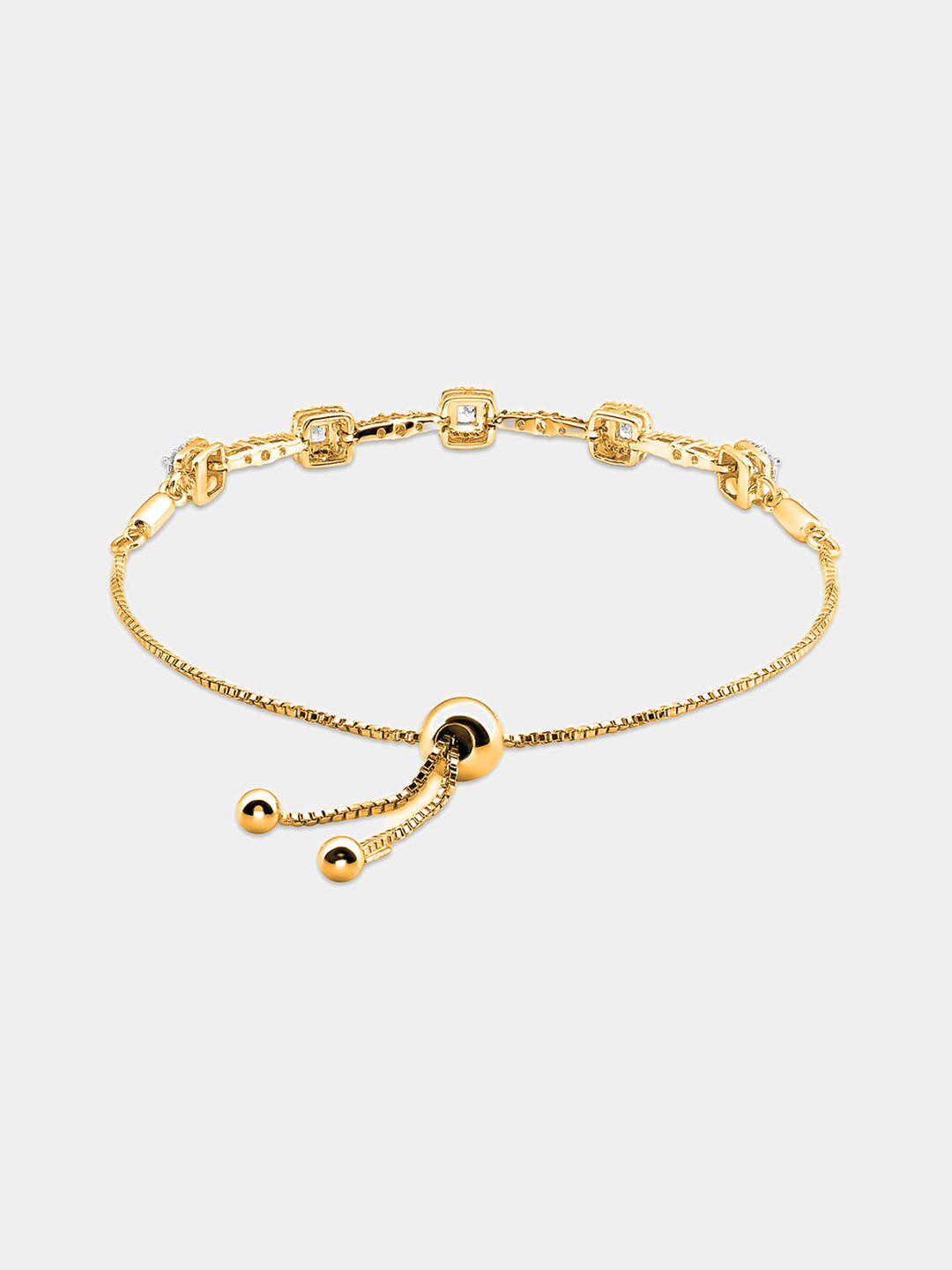Keemti Jewels Cushion Link Bolo Bracelet Side View