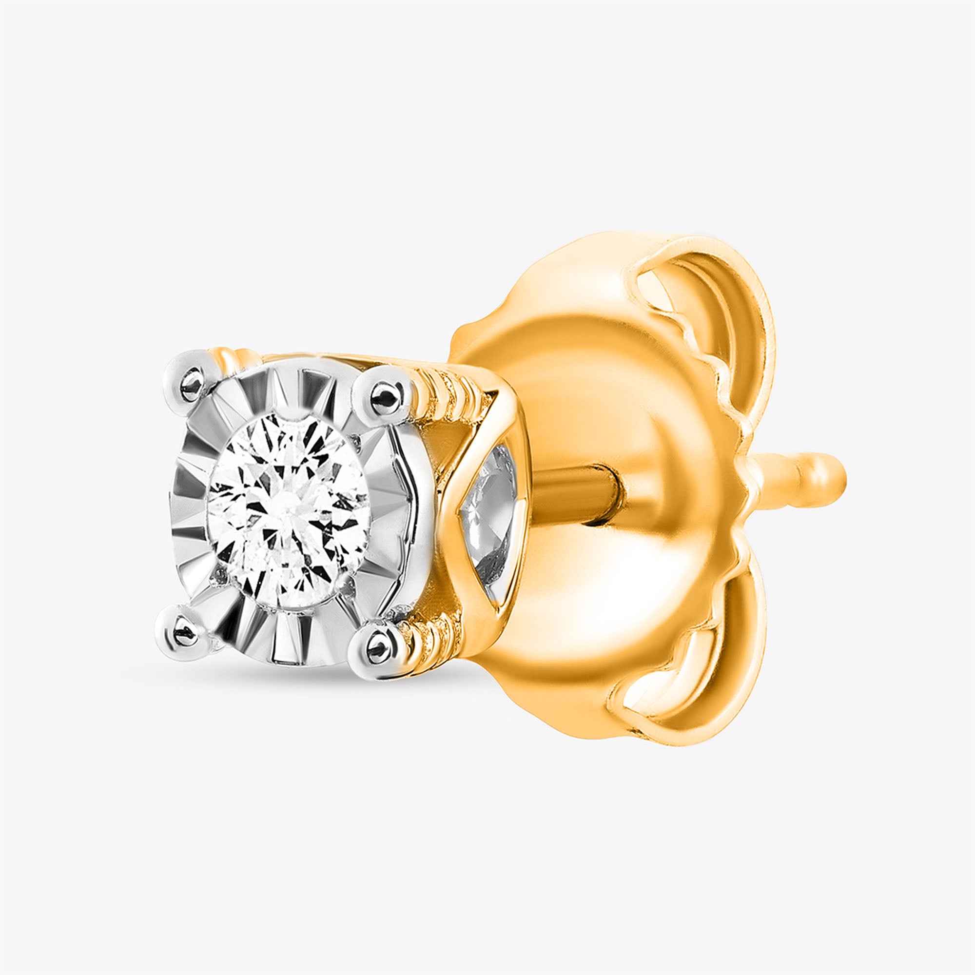 Keemti Jewels Minimal Round Cut Solitaire Stud Earrings with a four-prong setting, shown on a plain white background.