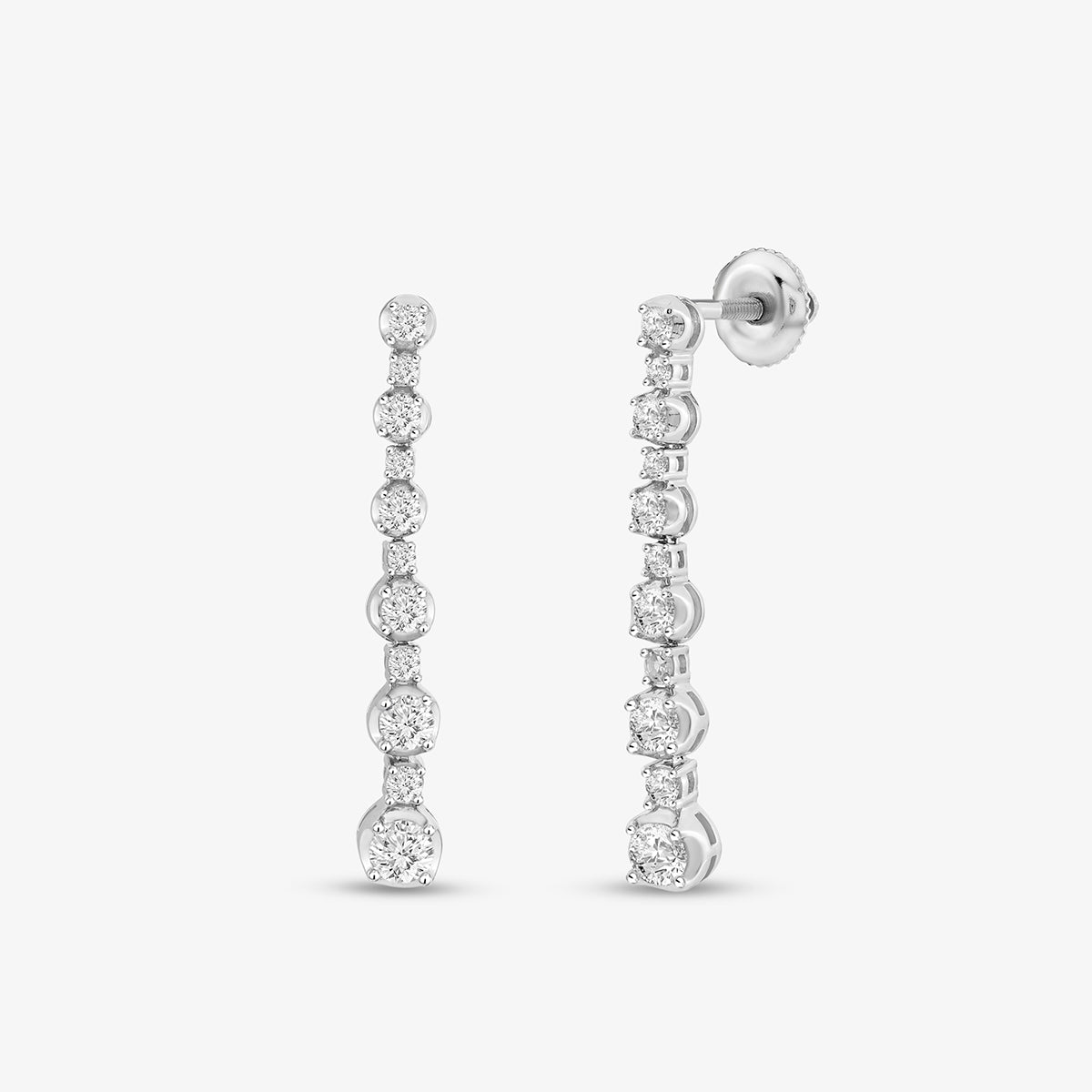 Linear Diamond Drop Earrings