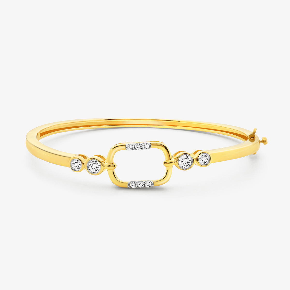 Keemti Jewels CONTOUR Link Bracelet: rectangle centerpiece, cluster-set clear stones on each side.