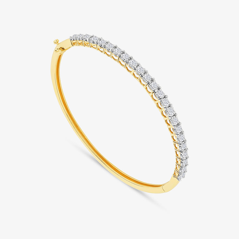 The Keemti Jewels Sparkle Line Diamond Bracelet features a row of diamonds set along the top, shown on a white background.