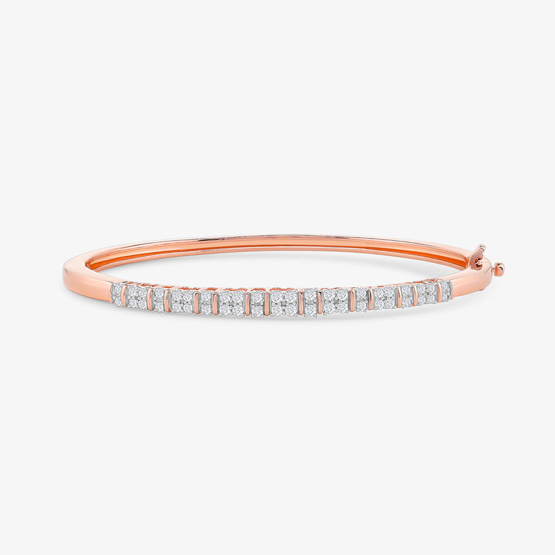 Keemti Jewels' Minimal Glow Oval Diamond Bracelet in rose gold, shown on a white background.
