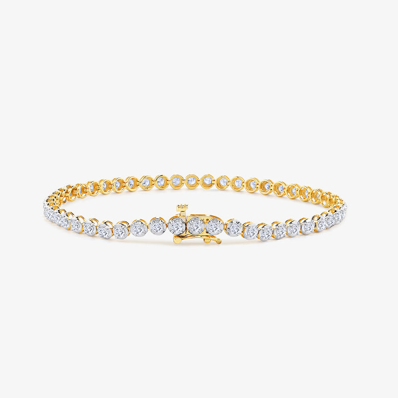 The Classic Spark Diamond Bracelet by Keemti Jewels shines with round white diamonds, a must-have accessory.
