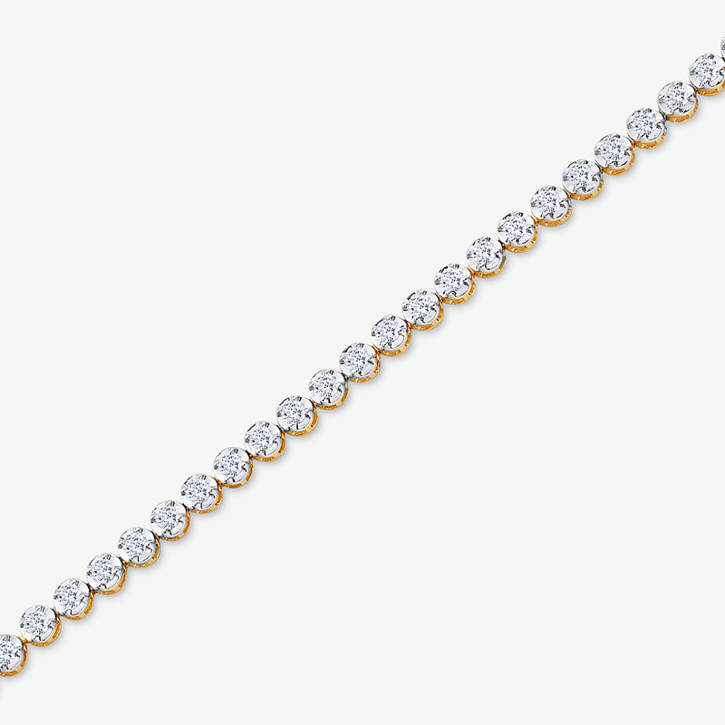 The Classic Spark Diamond Bracelet by Keemti Jewels features round white gemstones in a seamless gold design.