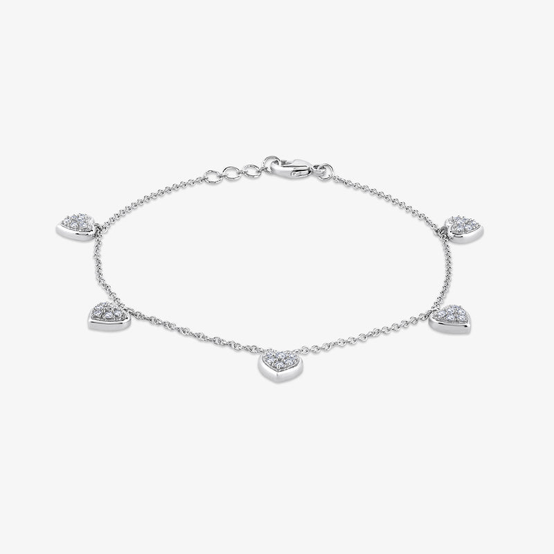 Heart Whisper Charm Diamond Bracelet