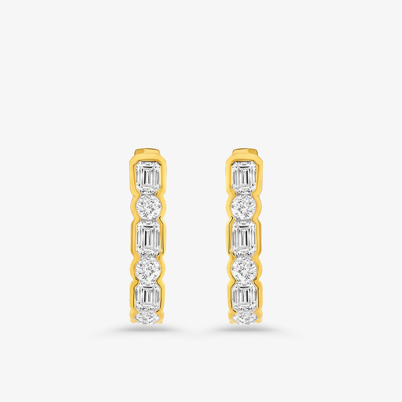 Luna Link Diamond Hoop Earrings by Keemti Jewels: chic geometric hoops with sparkling diamonds.