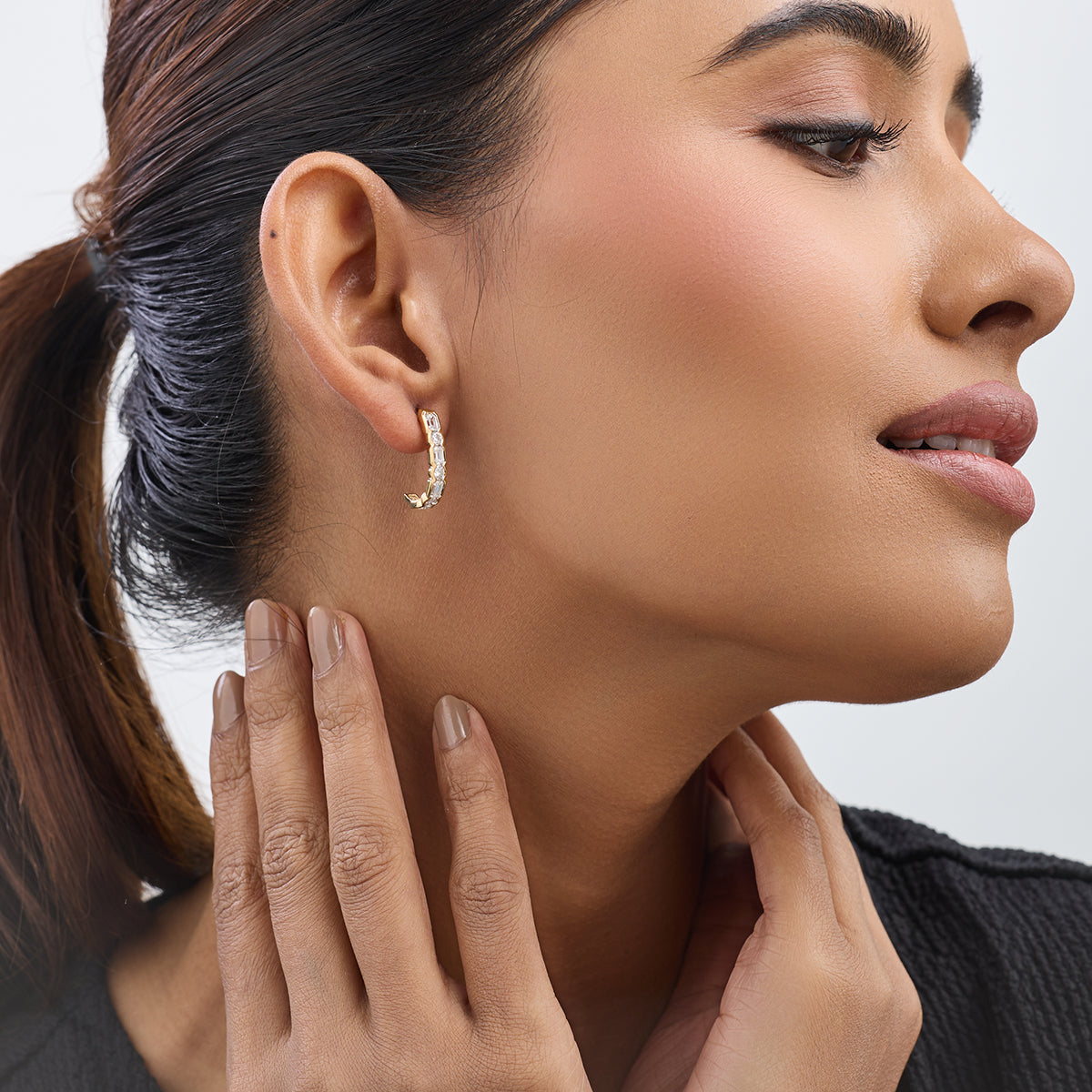 LUNA <span>Link Diamond Hoop </span>EARRINGS
