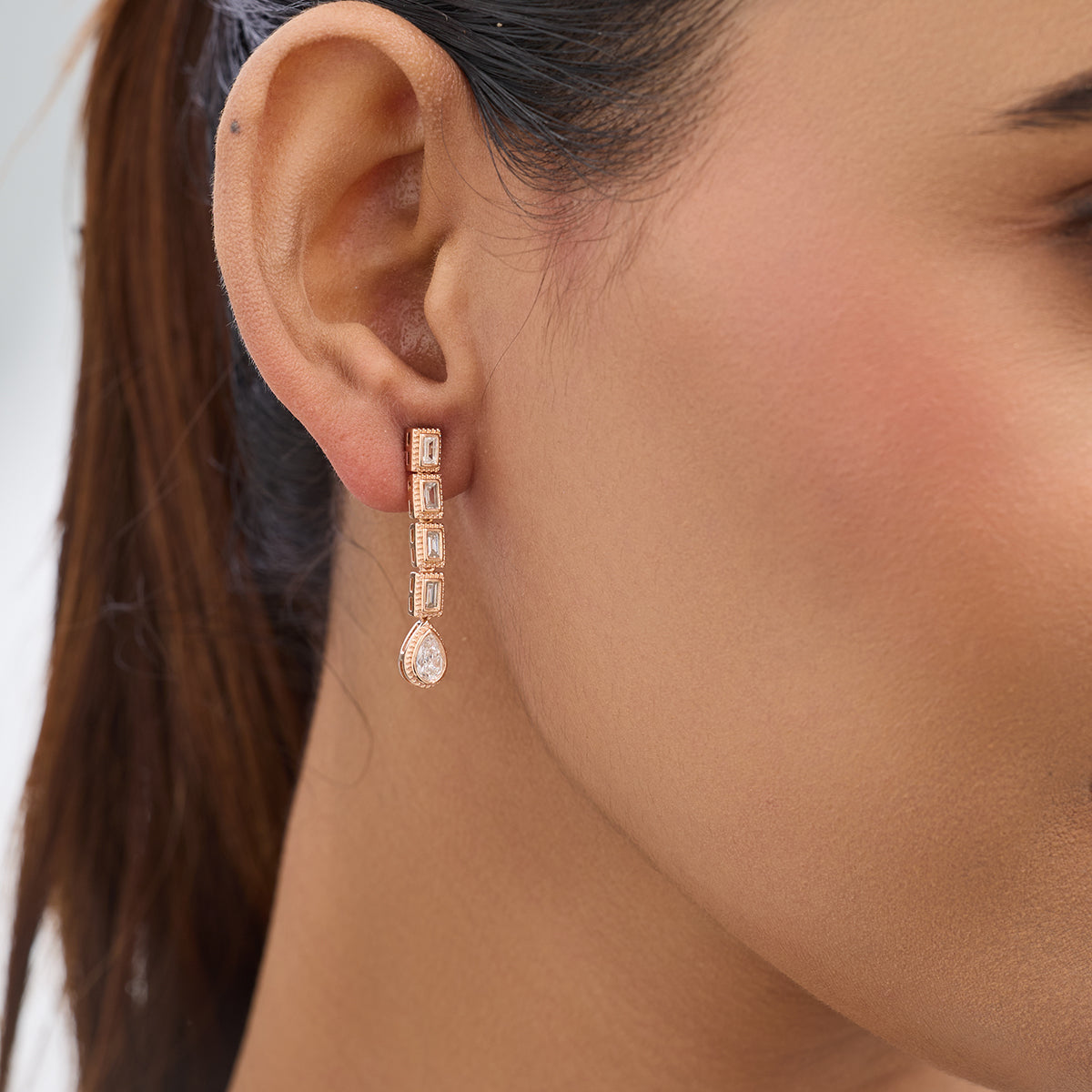 GILDED<span> Teardrop Diamond Drop </span>EARRINGS