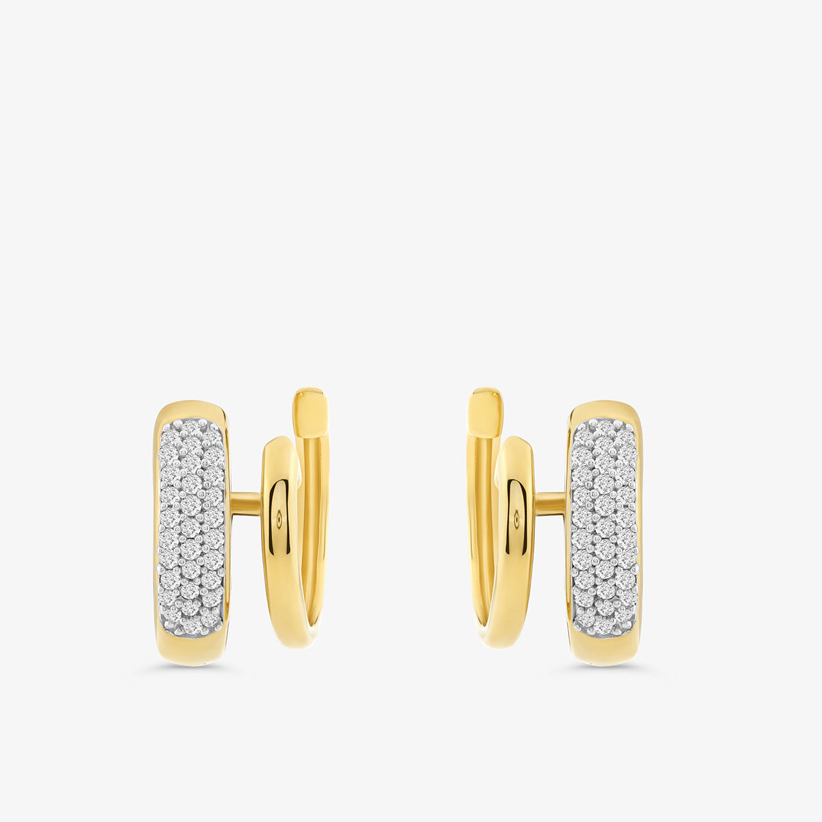 DOUBLE <span>Dazzlefront Diamond Huggie </span>EARRINGS