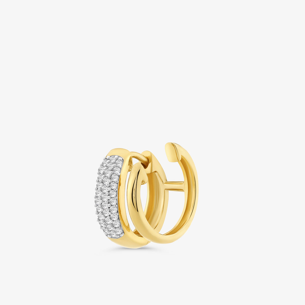 DOUBLE <span>Dazzlefront Diamond Huggie </span>EARRINGS
