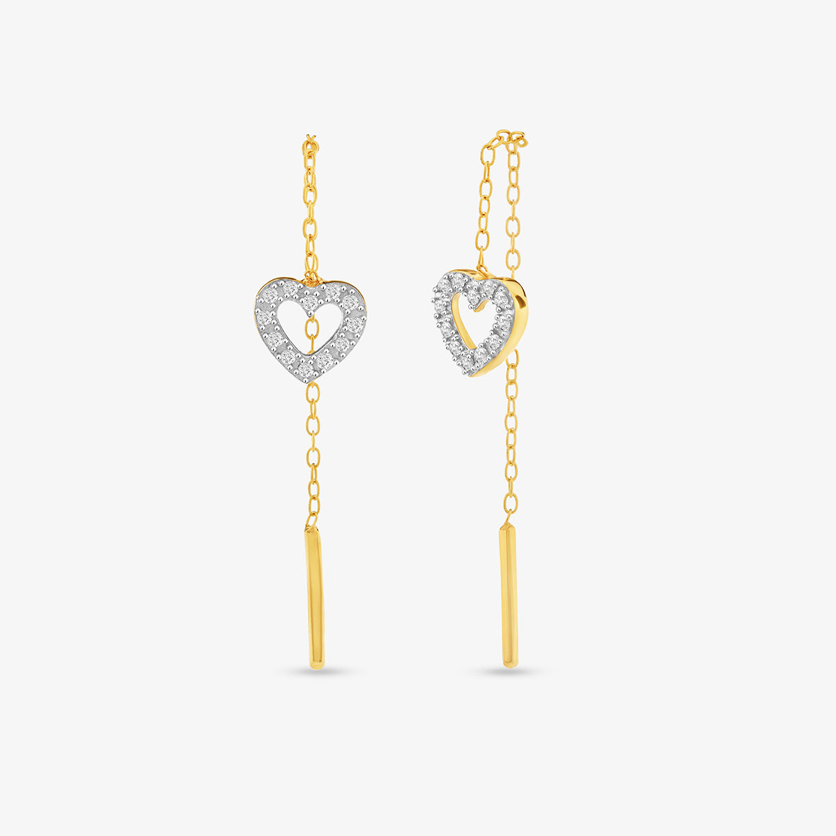 FLOATING <span>Hearts Diamond Sui Dhaga </span>EARRINGS
