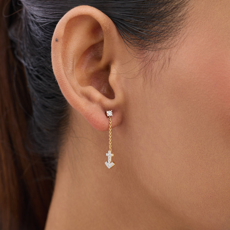 Ocean Anchor Diamond Sui Dhaga Earrings