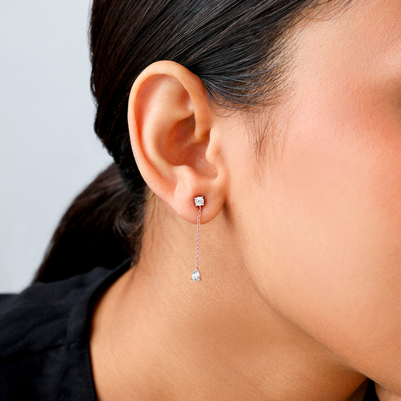 Minimal Luxe Diamond Dangler Earrings