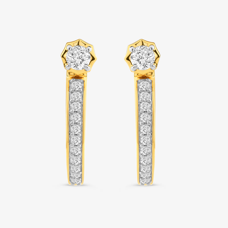 Aura Blossom Diamond Ear Jackets by Keemti Jewels feature star tops and a modern vertical row of diamonds.