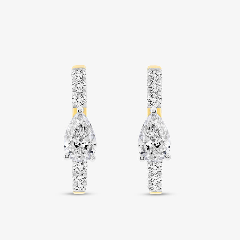 Aeris Pear Diamond Huggie Earrings