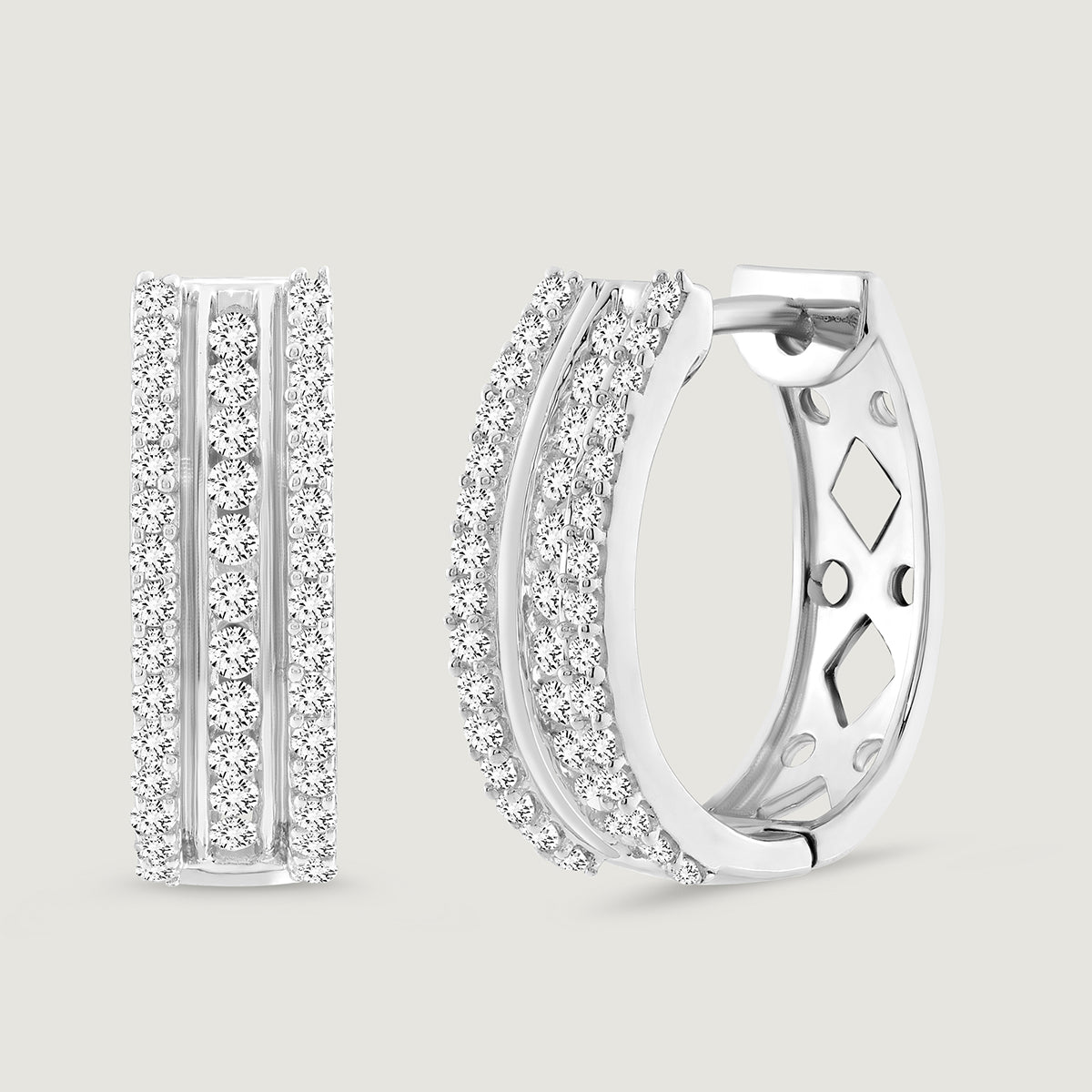 STACKED<span> Shine Diamond Hoop</span> EARRINGS