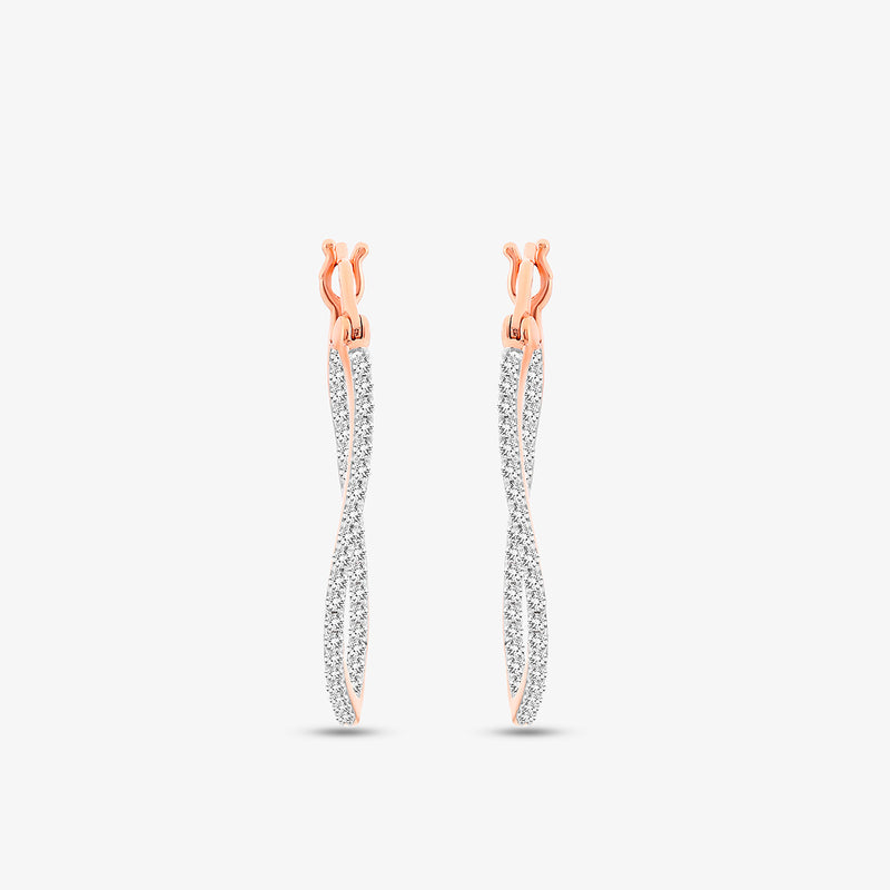 Aurelia Station Diamond Hoop Earrings by Keemti Jewels, sparkling against a plain white background.