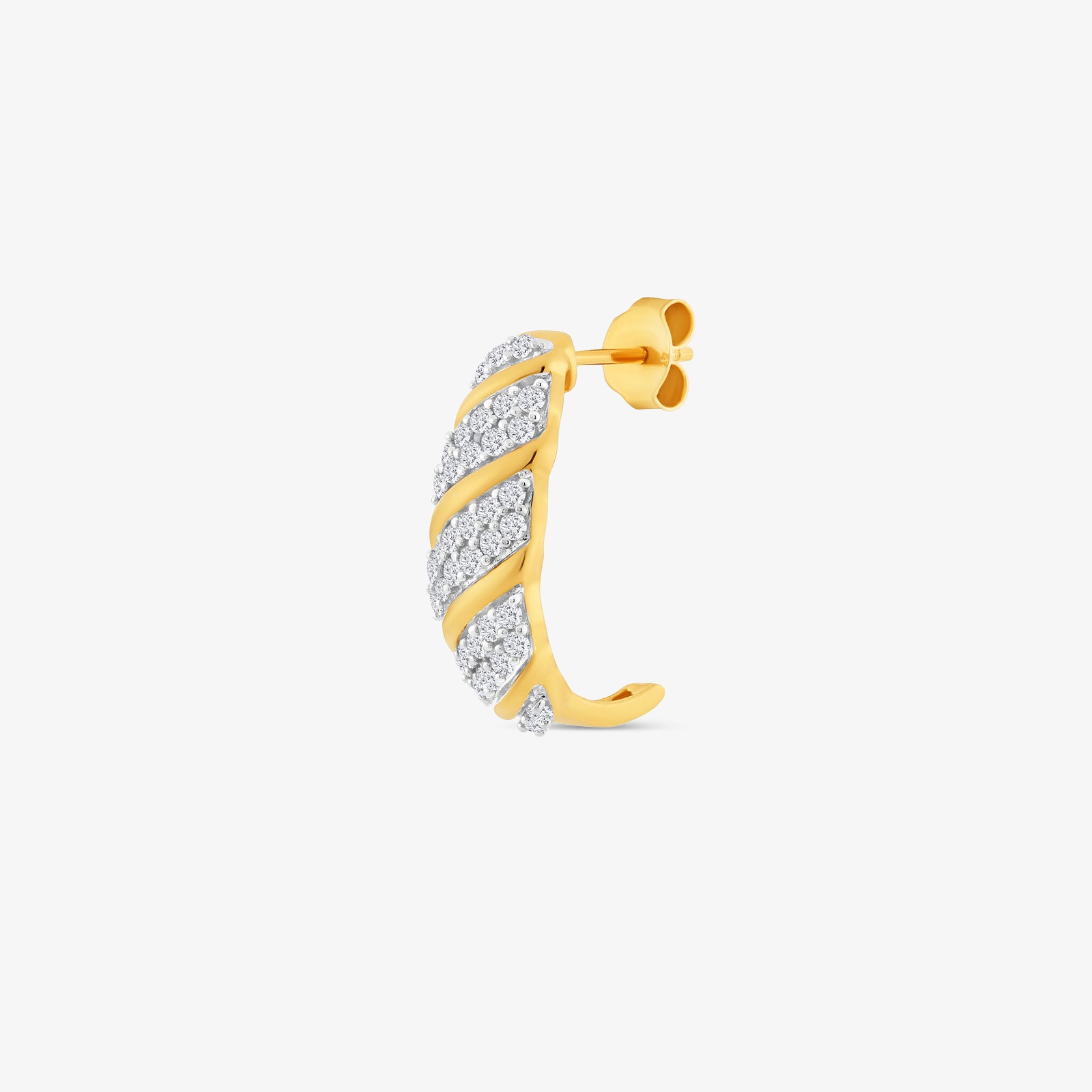 Twisted Lumière Diamond Huggie Earrings
