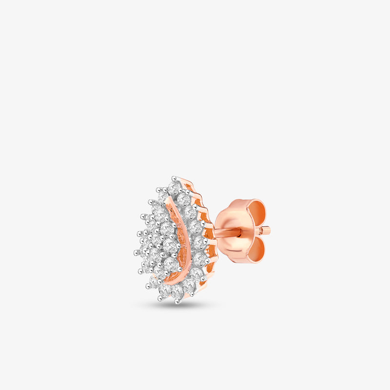 Soft Blush Pear Diamond Stud Earrings by Keemti Jewels—chic workwear jewelry on a plain white background.