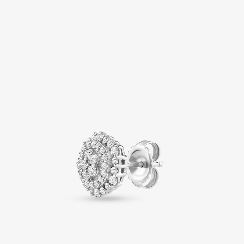 Hexa Cluster Diamond Stud Earrings by Keemti Jewels feature a sparkling cluster design on a white background.