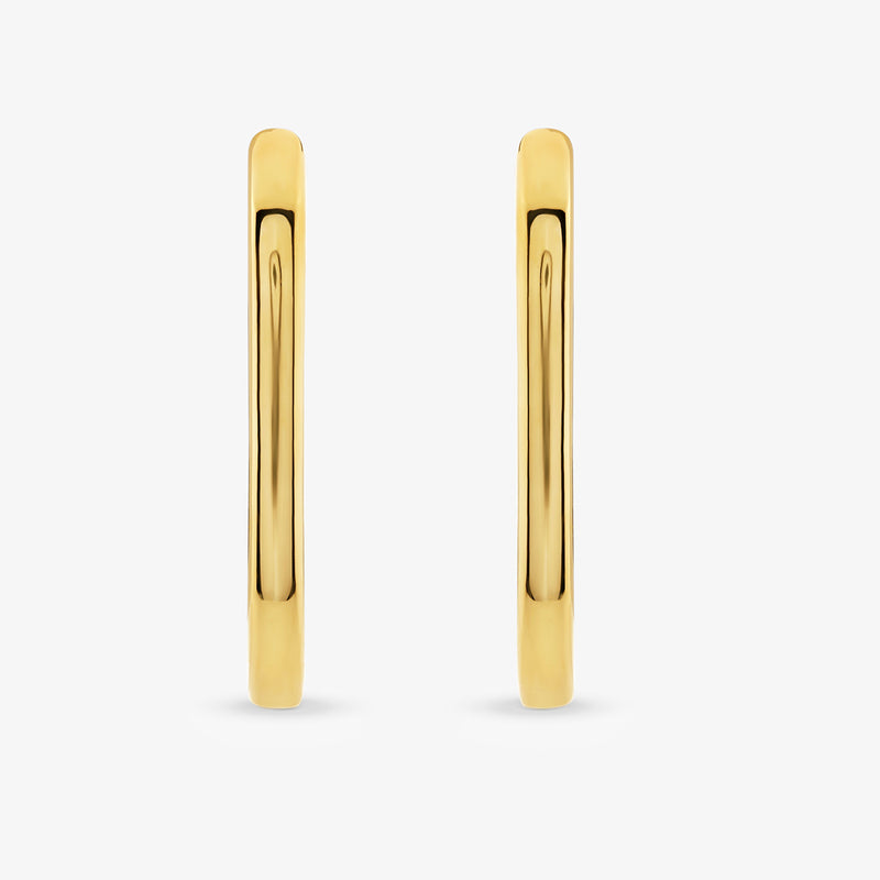 Sleek Oval Diamond Hoop Earrings by Keemti Jewels displayed vertically for everyday elegance on a plain white background.