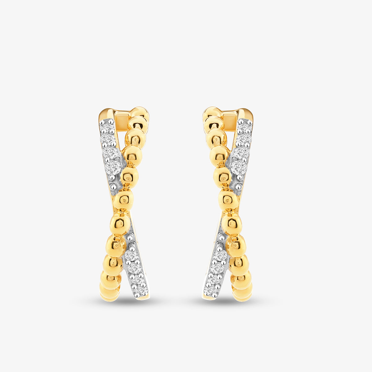DUAL <span>Texture Diamond Hoop </span>EARRINGS