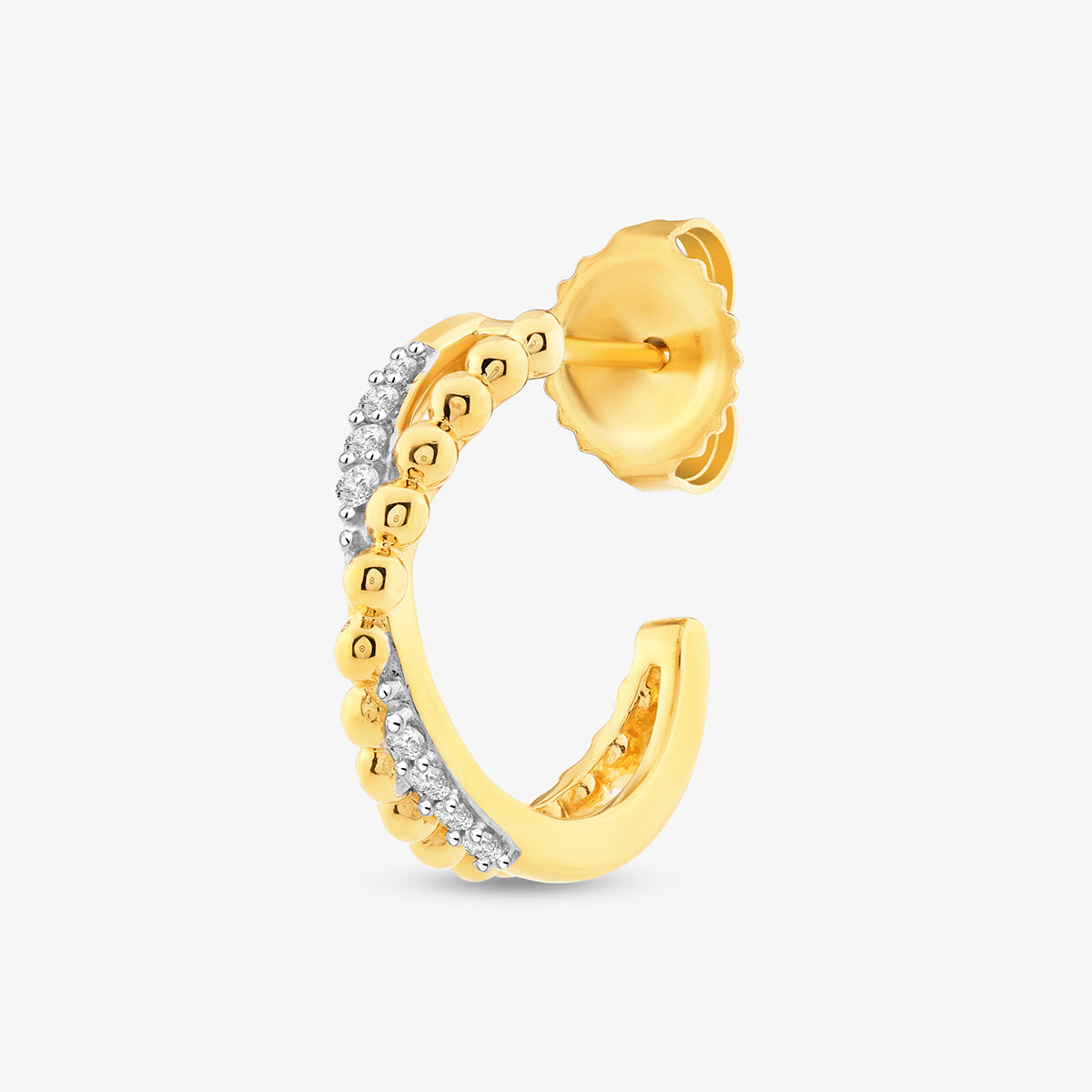 DUAL <span>Texture Diamond Hoop </span>EARRINGS