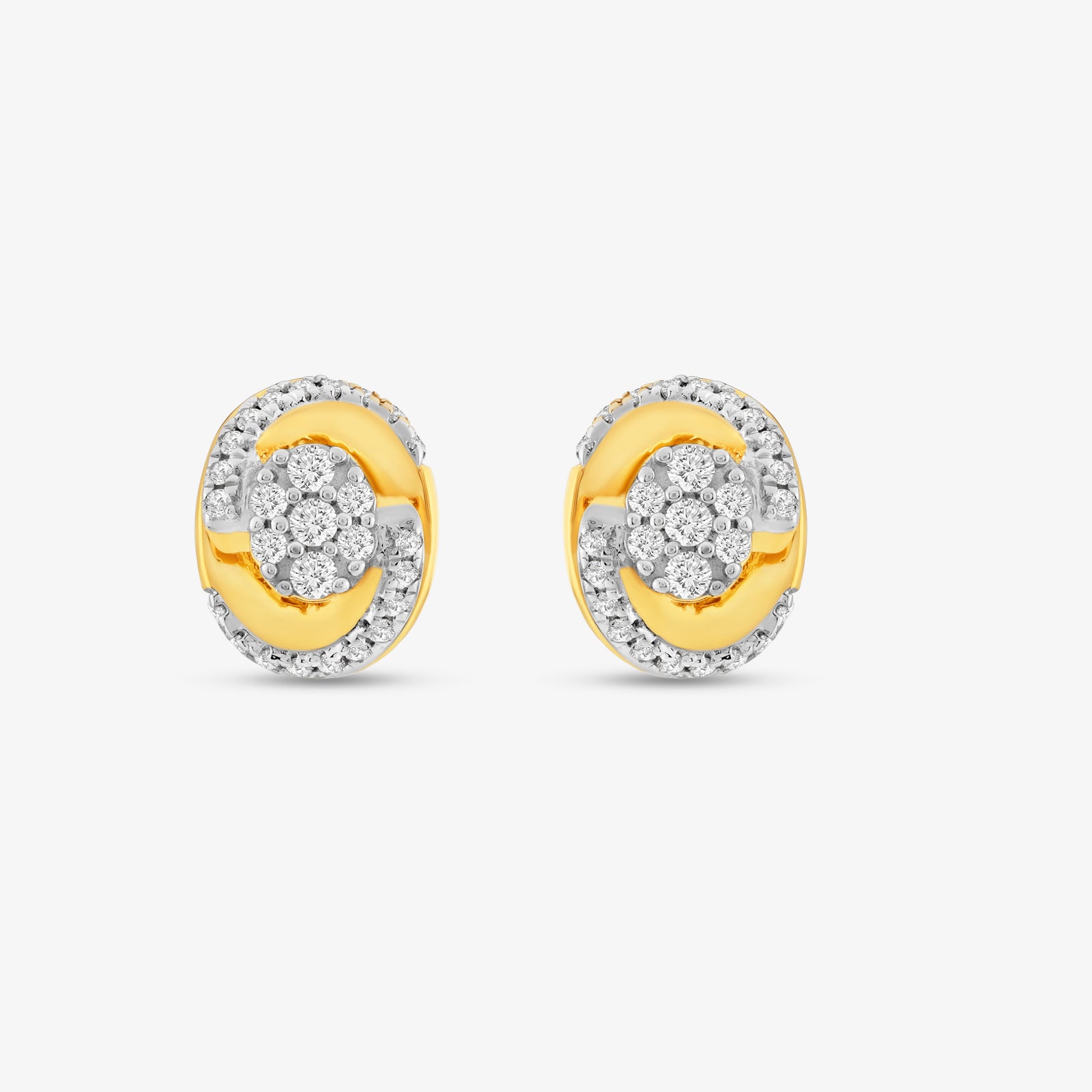 Classic Circle Diamond Stud Earrings