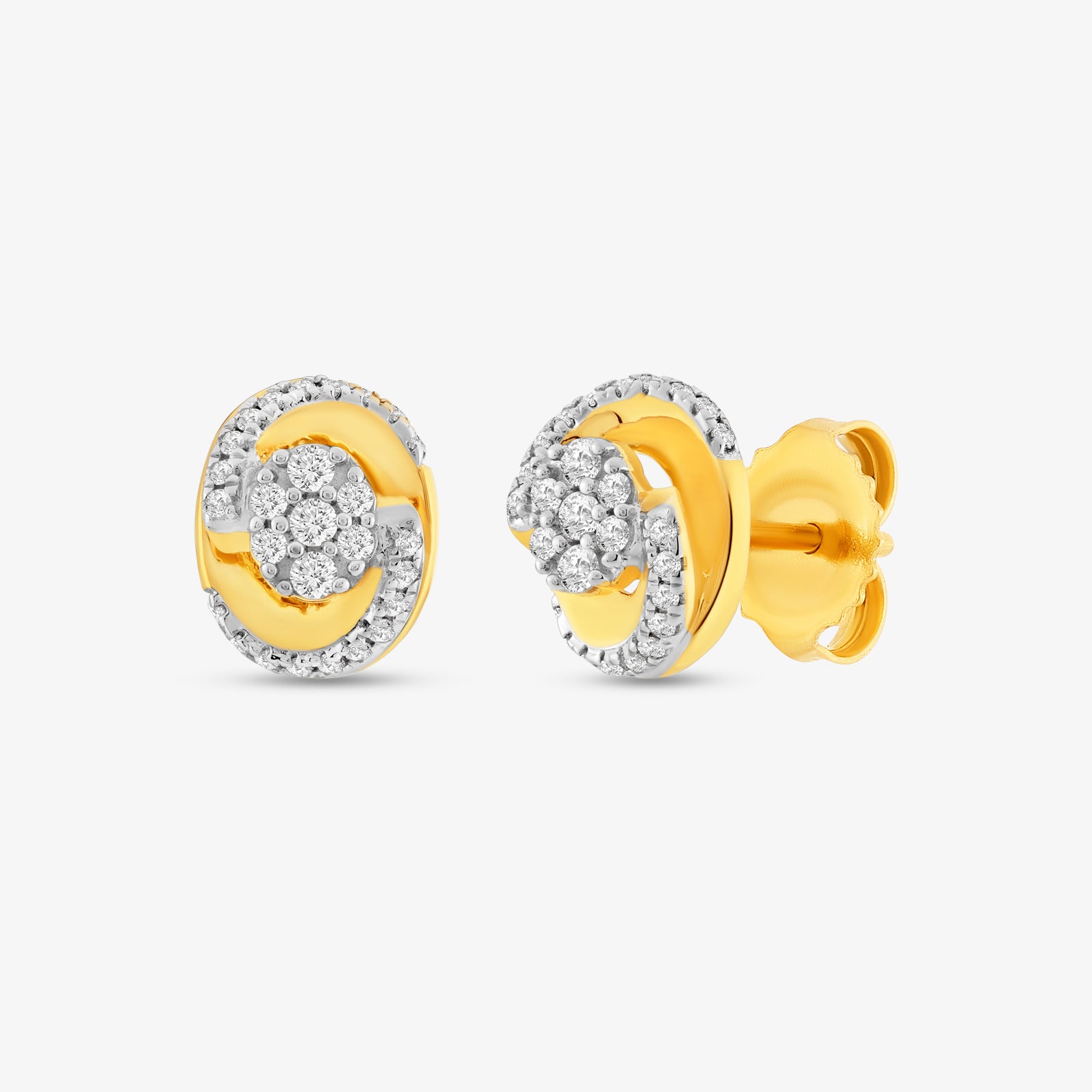 Classic Circle Diamond Stud Earrings