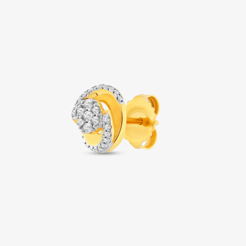 Classic Circle Diamond Stud Earrings