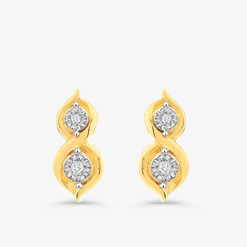 Infinity Duo Diamond Stud Earrings