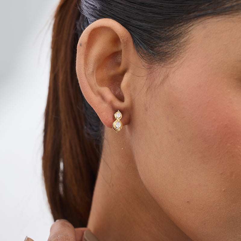 Infinity Duo Diamond Stud Earrings