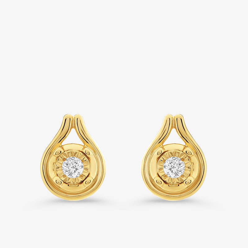 Teardrop Shine Diamond Stud Earrings