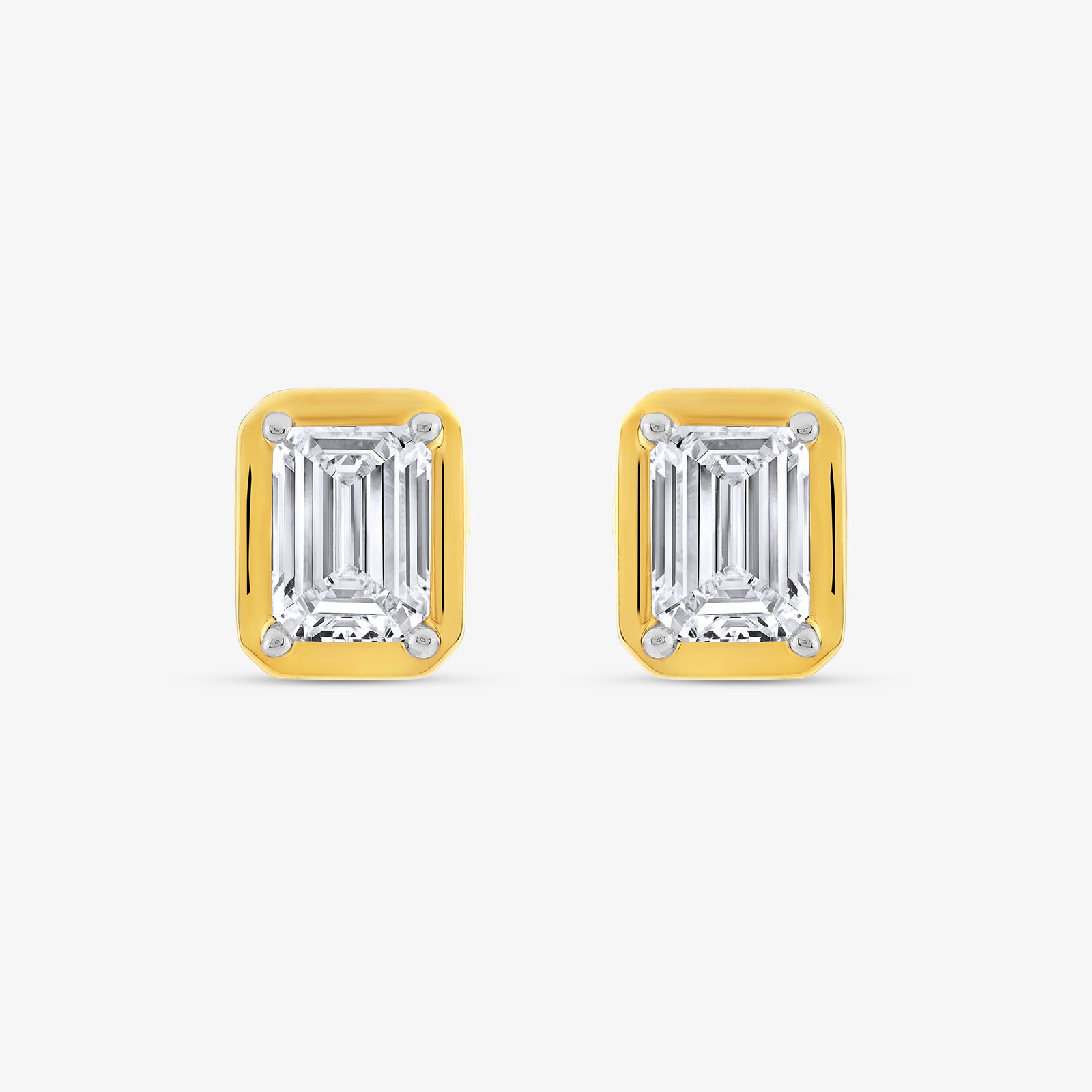 Classic Emerald-Cut Diamond Stud Earrings