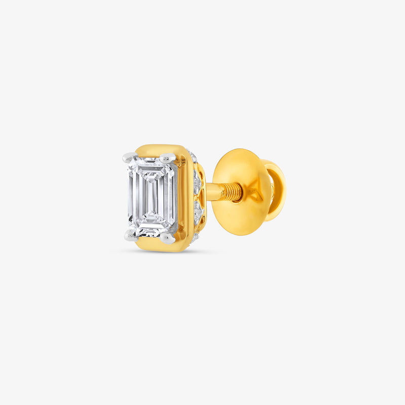 Classic Emerald-Cut Diamond Stud Earrings