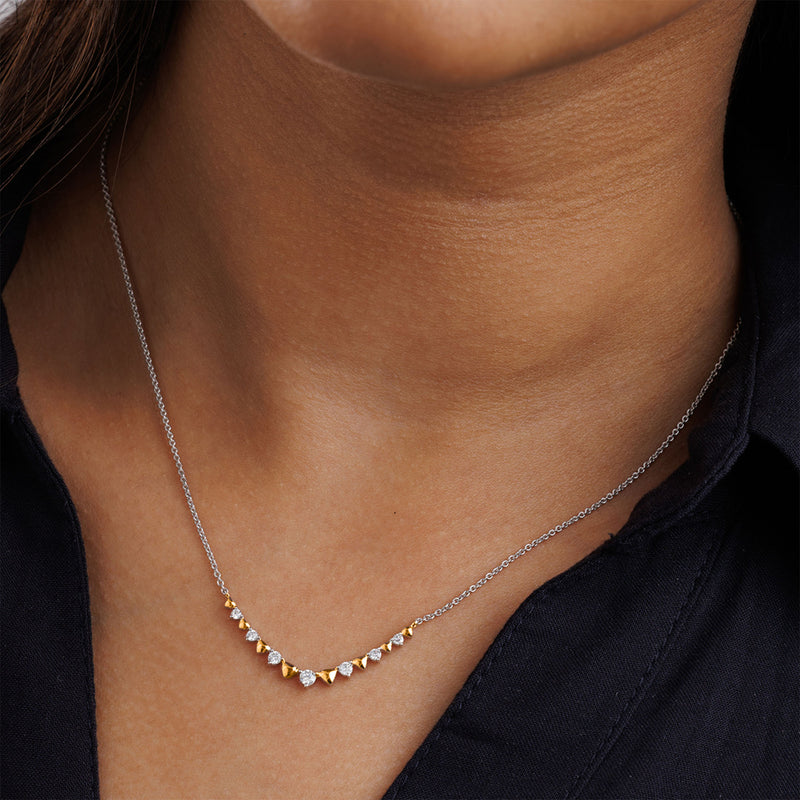 Graceline Curve Diamond Necklet