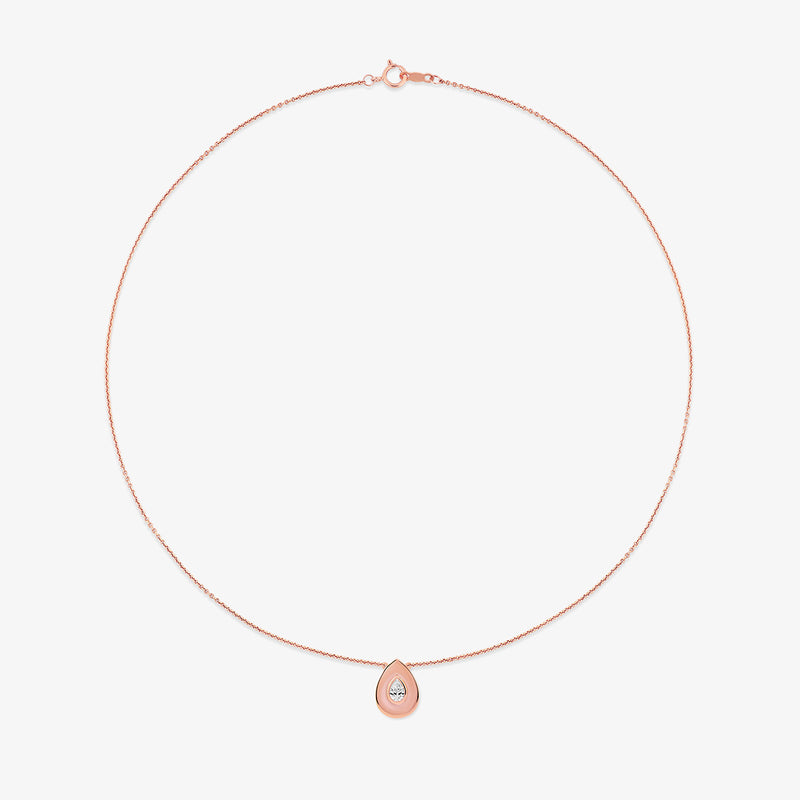The Keemti Jewels Vivid Pear Diamond Pendant in rose gold adds everyday elegance with its striking centerpiece.